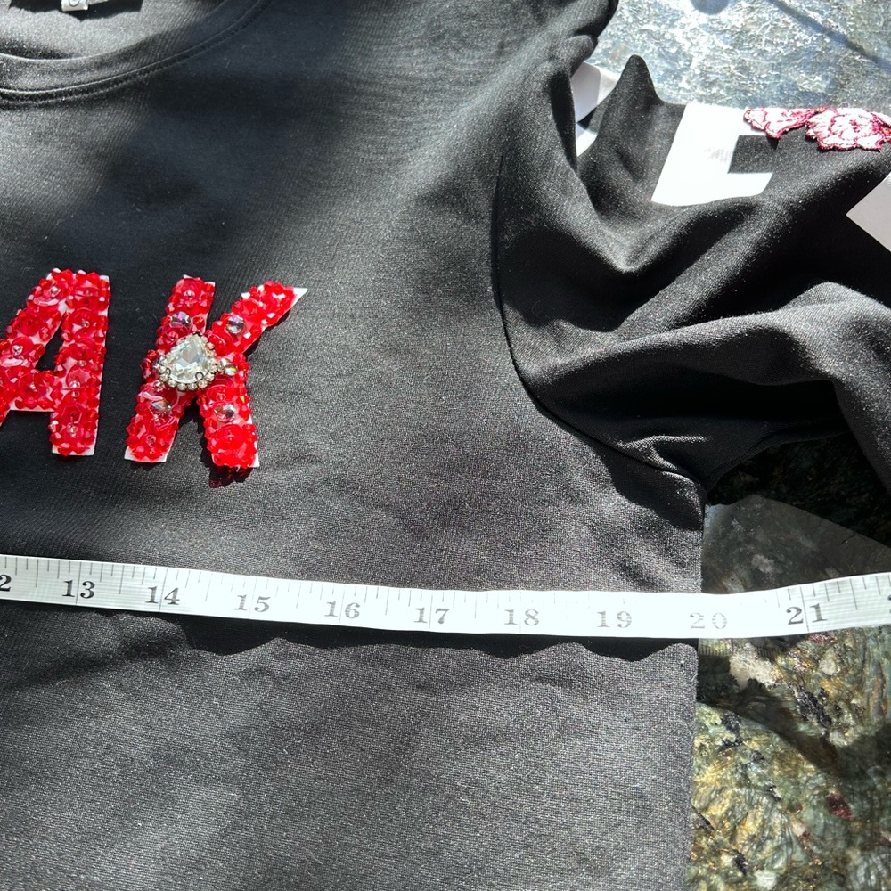 NWOT Rare Silvian Heath “Break” “Leave” Fully Embellished sweatshirt. Designer. - Picture 12 of 16